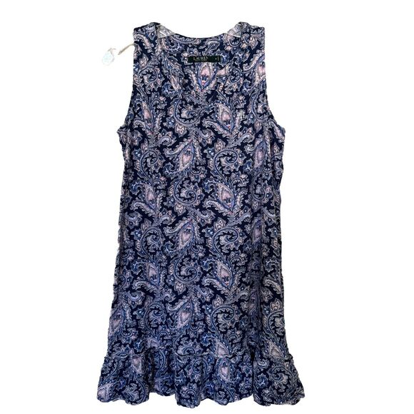 Lauren Ralph Lauren Dress Midi Tank Size M Floral Print Summer Dress - Picture 1 of 10